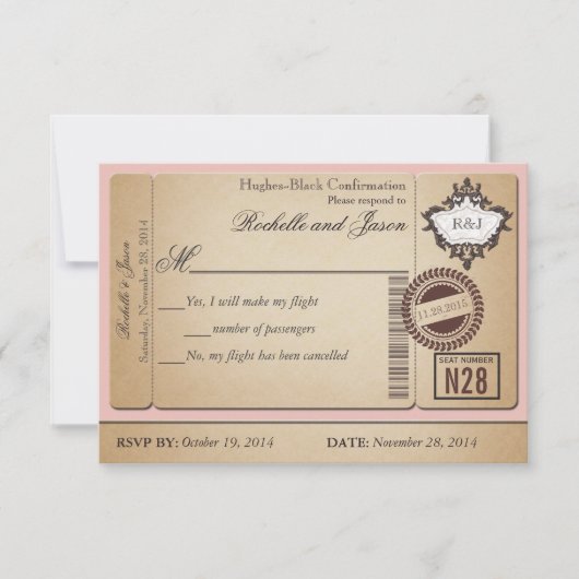 Réponse de billet de passeport vintage (Devant)