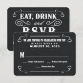 Réponse de carte de mariage western Burlap avec "M (Devant / Derrière)