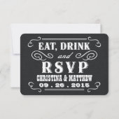 Réponse de carte de mariage western Burlap avec "M (Dos)