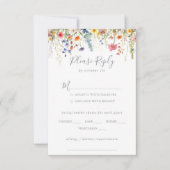 Réponse de choix de menu de mariage botanique de p (Devant)