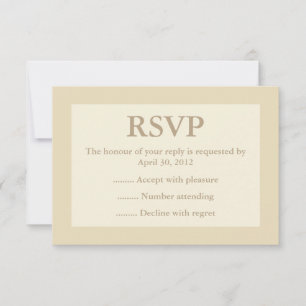 Réponse de crème et d'événement d'Ecru, RSVP ou