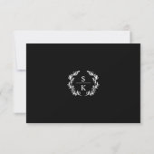 Réponse de faveur de monogramme de laurier noir en (Dos)