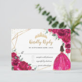 Réponse de Fuchsia Pink Floral Quinceañera Princes (Debout devant)