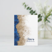Réponse de luxe pour mariage avec code QR Or Bleu (Debout devant)