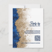 Réponse de luxe pour mariage avec code QR Or Bleu (Dos)