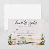 Réponse de mariage à Athènes | Invitation avec vue (Devant / Derrière)