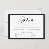 Réponse de mariage à bordure noire et blanche (Devant)