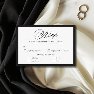 Réponse de mariage à bordure noire et blanche