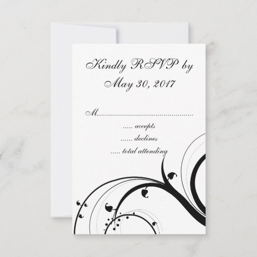 Réponse de mariage à double monogramme en spirale  (Dos)