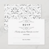 Réponse de mariage à flourish argent antique (Devant / Derrière)