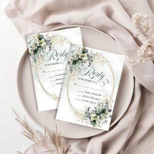 Réponse de mariage à la feuille d'or de verdure à