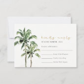 Réponse de mariage à l'aquarelle de palmiers de pl (Devant)