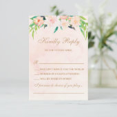 Réponse de mariage à l'aquarelle de pêche et flora (Debout devant)