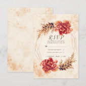 Réponse de mariage à l'aquarelle florale aux épice (Devant / Derrière)