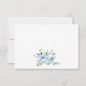 Réponse de mariage à l'aquarelle florale bleu clai (Dos)