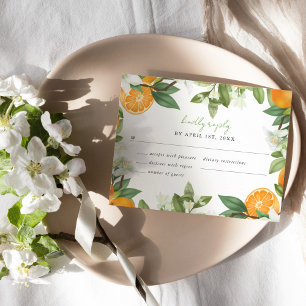 Réponse de mariage à l'aquarelle orange mandarine