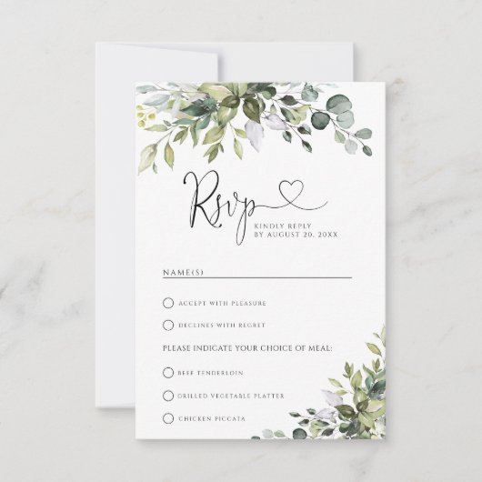 Réponse de mariage à l'eucalyptus avec choix de re (Devant)