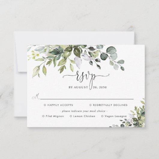 Réponse de mariage à l'eucalyptus avec choix de re (Devant)