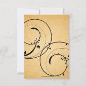 Réponse de mariage à monogramme Aqua Black Swirl (Dos)