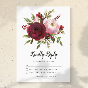 Réponse de mariage à monogramme floral teinté de B