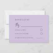 Réponse de mariage aquarelle florale violette rust (Dos)