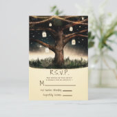 Réponse de mariage Arbre de nuit rustique avec lum (Debout devant)