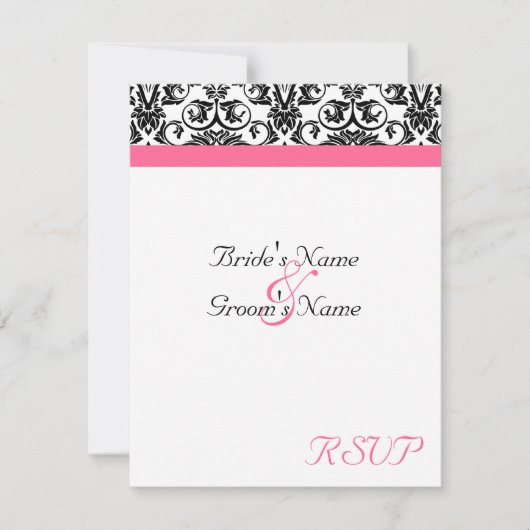 Réponse de mariage assortie Fuchsia Victorien (Devant)