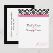 Réponse de mariage assortie Fuchsia Victorien (Devant / Derrière)