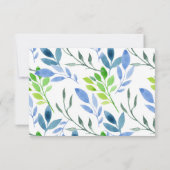 Réponse de mariage aux feuilles d'aquarelle (Dos)