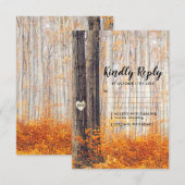 Réponse de mariage aux feuilles d'automne rustique (Devant / Derrière)