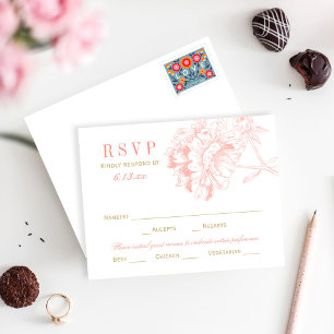 Réponse de mariage aux pivoines coralliennes avec