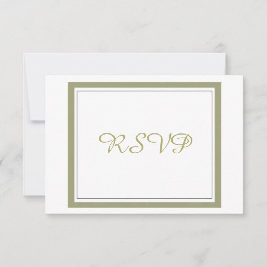 Réponse de mariage avec bordure dorée (Devant)
