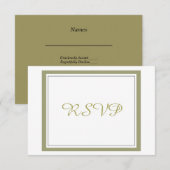 Réponse de mariage avec bordure dorée (Devant / Derrière)