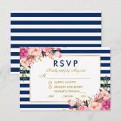 Réponse de mariage avec choix de repas aux rayures (Devant / Derrière)