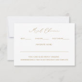 Réponse de mariage avec choix de repas et chanson  (Dos)