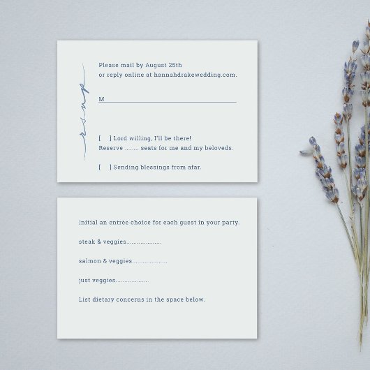 Réponse de mariage avec choix d'entrée