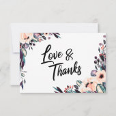 Réponse de mariage avec typographie script et flor (Dos)