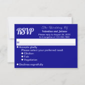 Réponse de mariage bleu foncé minimaliste (Devant)