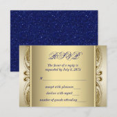 Réponse de mariage bleu royal et or (Devant / Derrière)