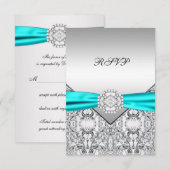 Réponse de mariage bleu sarcelle (Devant / Derrière)