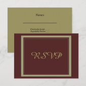 Réponse de mariage bordeaux et or (Devant / Derrière)