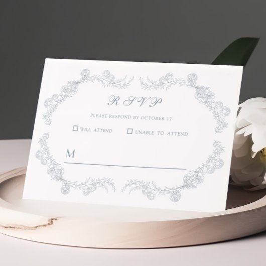 Réponse de mariage botanique bleu