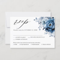 Réponse de mariage botanique floral bleu poussiére