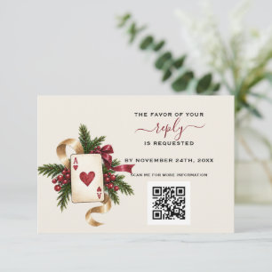 Réponse de mariage Casino Burgundy Gold avec QR Co
