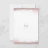 Réponse de mariage chic moderne aquarelle rose blê (Dos)