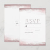 Réponse de mariage chic moderne aquarelle rose blê (Devant / Derrière)