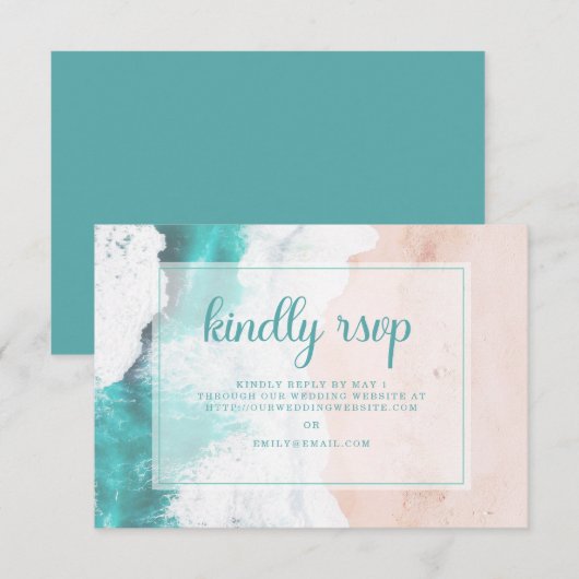 Réponse de mariage côtier océan turquoise plage (Devant / Derrière)