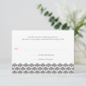 Réponse de mariage Damask Simplicity Noir Rose (Debout devant)