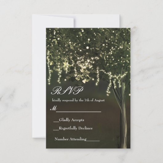 Réponse de mariage d'arbre éclairé moussu rustique (Devant)