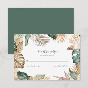 Réponse de mariage de plage aux feuilles tropicale
